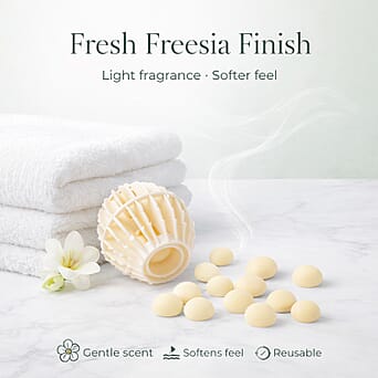 https://tjcuk.sirv.com/Products/81/9/8191712/NEW-Freesia-Scented-White-Dryer-Balls-with-Beige-Beads-Reusable-Fragra_8191712_3.jpg?w=342&h=342