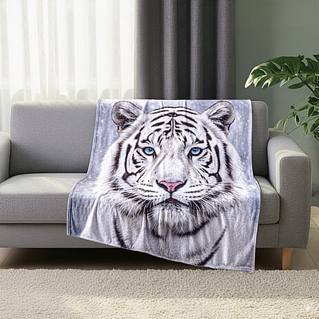NEW Tiger Blanket (Size 200x150cm) - Black White & White