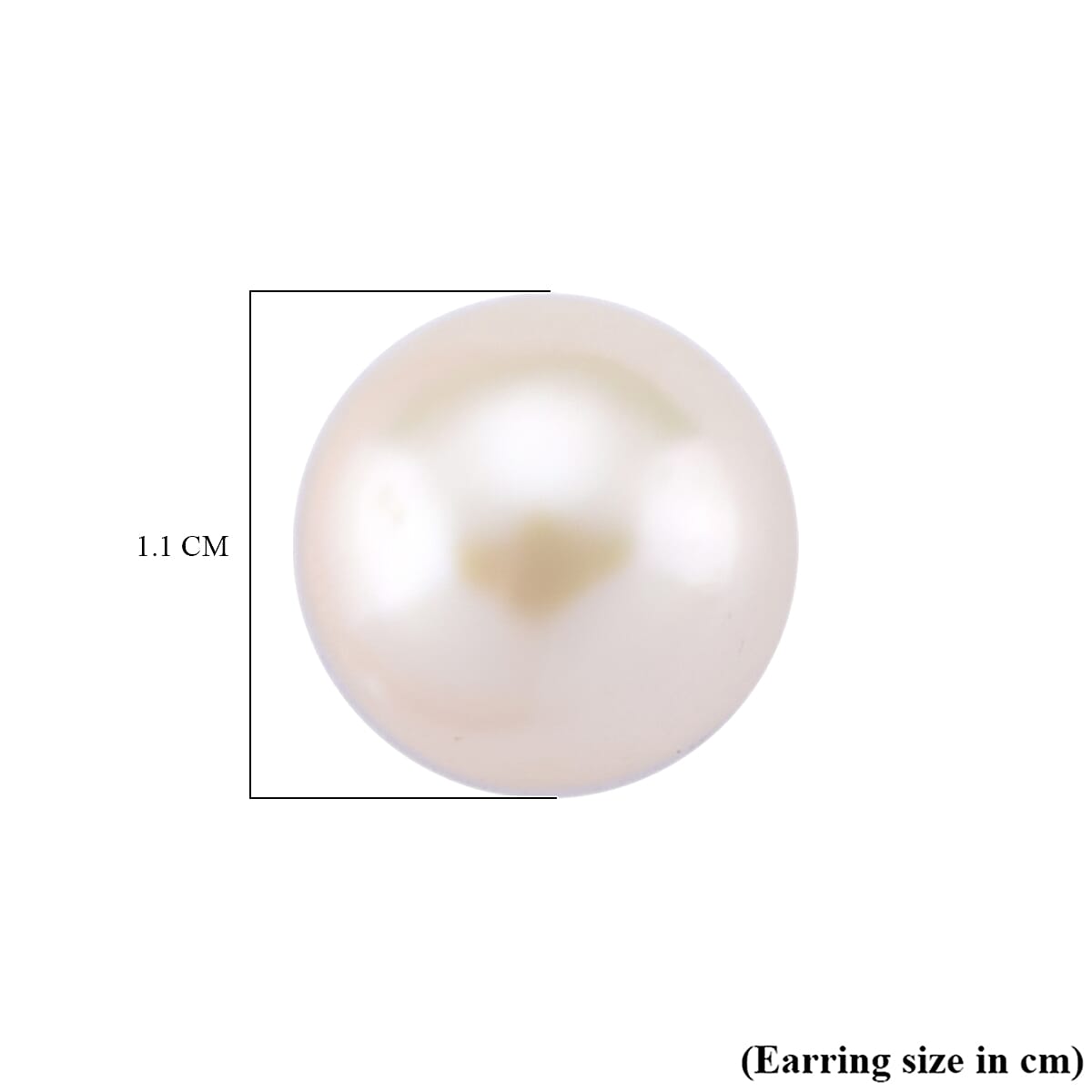 AAA White Edison Pearl Earring with Push Back in Rhodium Overlay Sterling Silver 16.48 Ct.