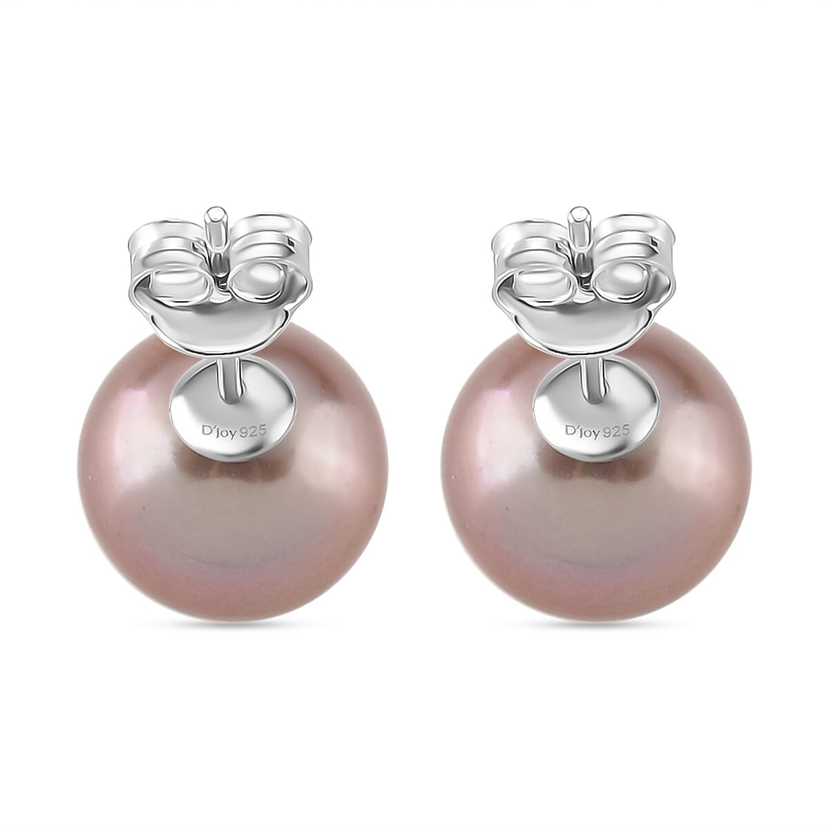 AAA Multi Color Edison Pearl (10-11MM) Earring with Push Back in Rhodium Overlay Sterling Silver 14.20 Ct.
