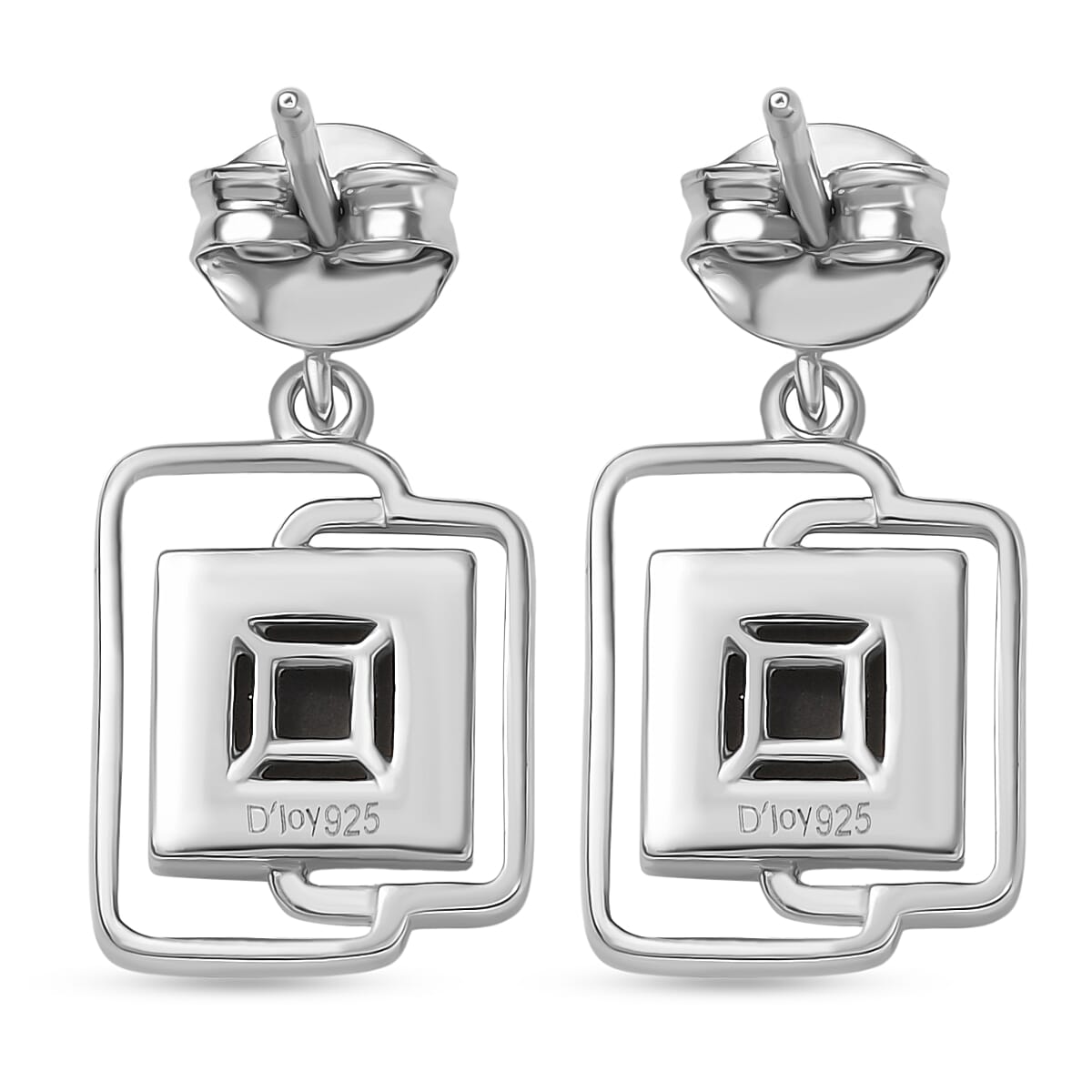 D'joy Ammolite Dangling Earring in Rhodium Overlay Sterling Silver 2.12 Ct. D'joy Ammolite Dangling Earring in Rhodium Overlay Sterling Silver 2.12 Ct.