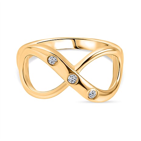 Luxuriant Diamond Lab Grown Diamond Infinity Ring in 18K Vermeil Yellow Gold Sterling Silver
