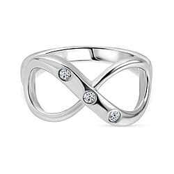 Luxuriant Diamond Lab Grown Diamond Infinity Ring in Sterling Silver