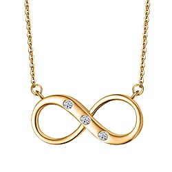 LUXURIANT Lab Grown Diamond Infinity Necklace (Size - 20) in Rhodium Overlay Sterling Silver