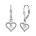 LUXURIANT Lab Grown Diamond Heart Earring with Lever Back in Rhodium Overlay Sterling Silver 0.25 Ct.
