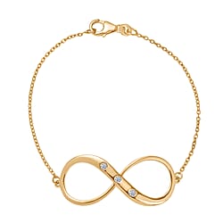 LUXURIANT Lab Grown Diamond Infinity Bracelet (Size - 7.5) with Lobster Clasp in Rhodium Overlay Sterling Silver (SI-G-H)