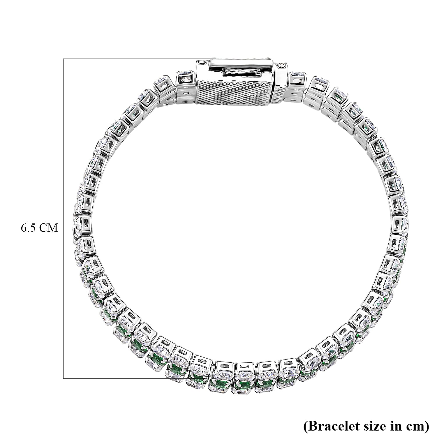 Close Out Deal- White Cubic Zirconia & Austrian Green Crystal Bracelet (Size - 7.5)