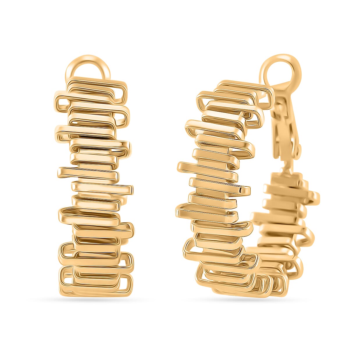 One Time Close Out - Designer Inspired Earring with Clasp in Gold Tone