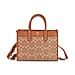 Guanchi Monogram Print Tote Bag with Detachable Shoulder Strap - Khaki & Brown