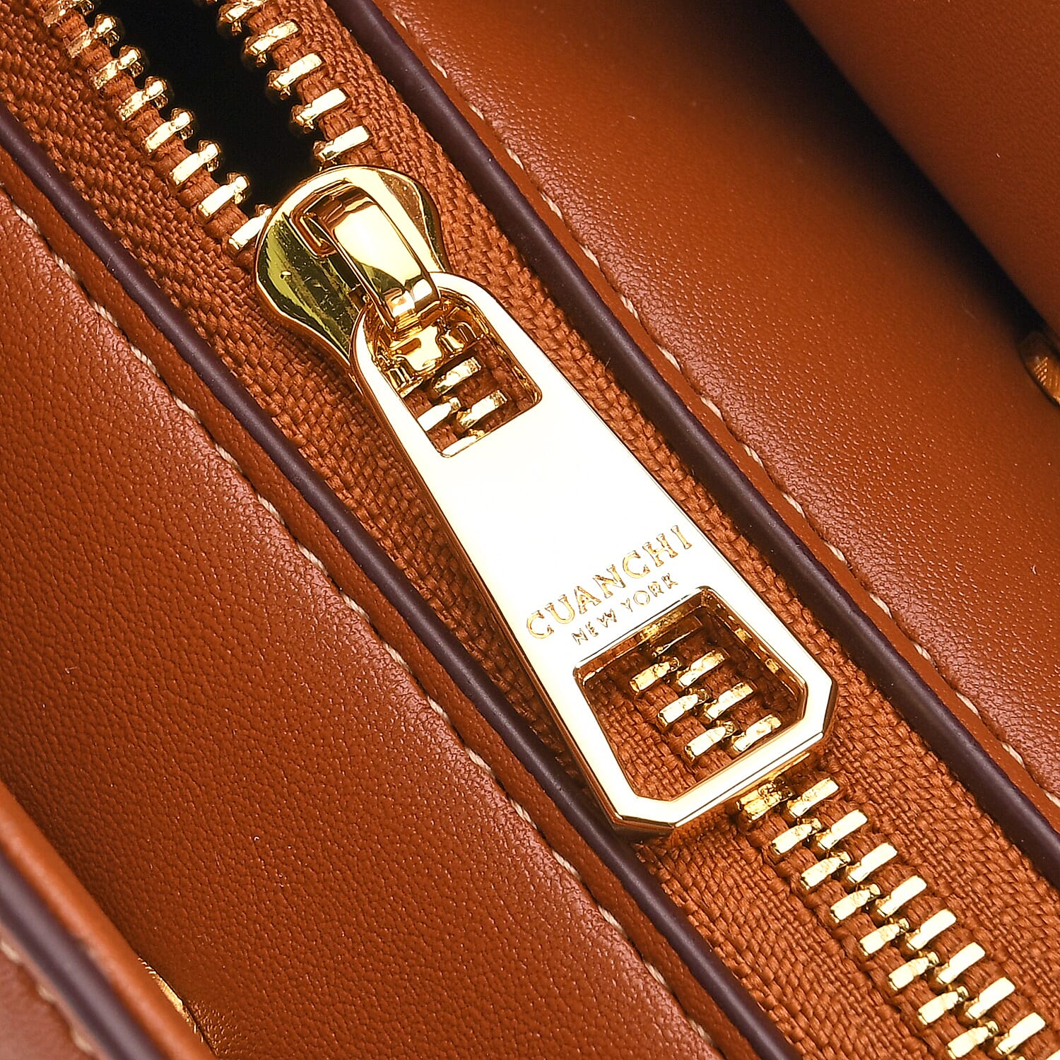 Guanchi Monogram Print Tote Bag with Detachable Shoulder Strap - Khaki & Brown