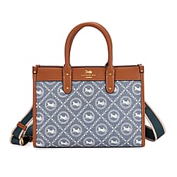 Guanchi Monogram Print Tote Bag with Detachable Shoulder Strap - Khaki & Brown