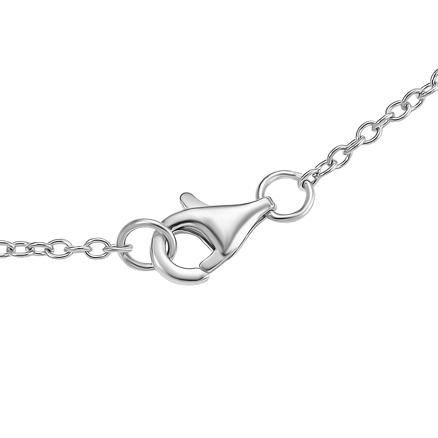 D'joy Natural Shungite Station Necklace (Size 20) with Lobster Clasp in Rhodium Overlay Sterling Silver 70.00 Ct.