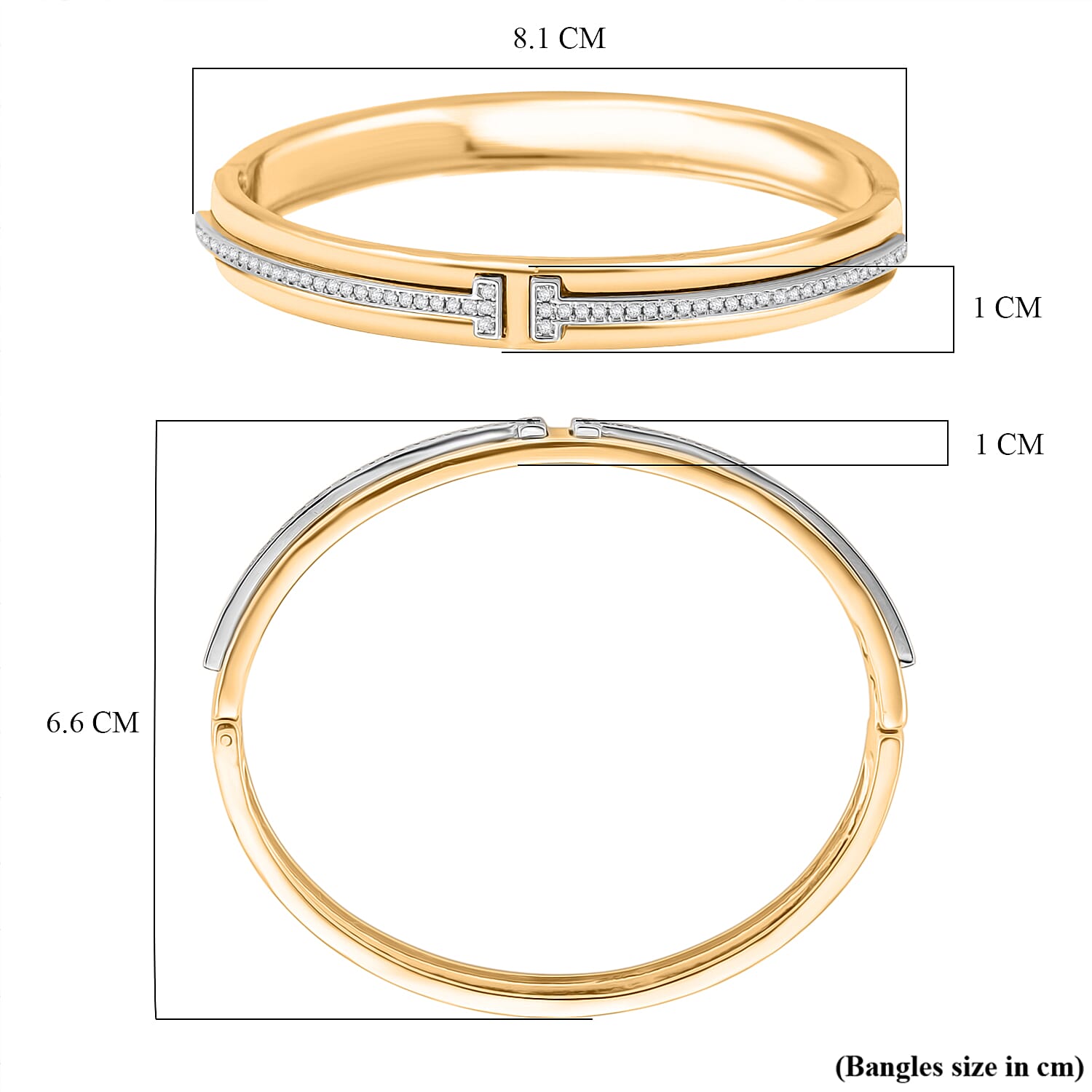 White Cubic Zirconia Bangle (Size - 7) 1.20 Ct. White Cubic Zirconia Bangle (Size - 7) 1.20 Ct.