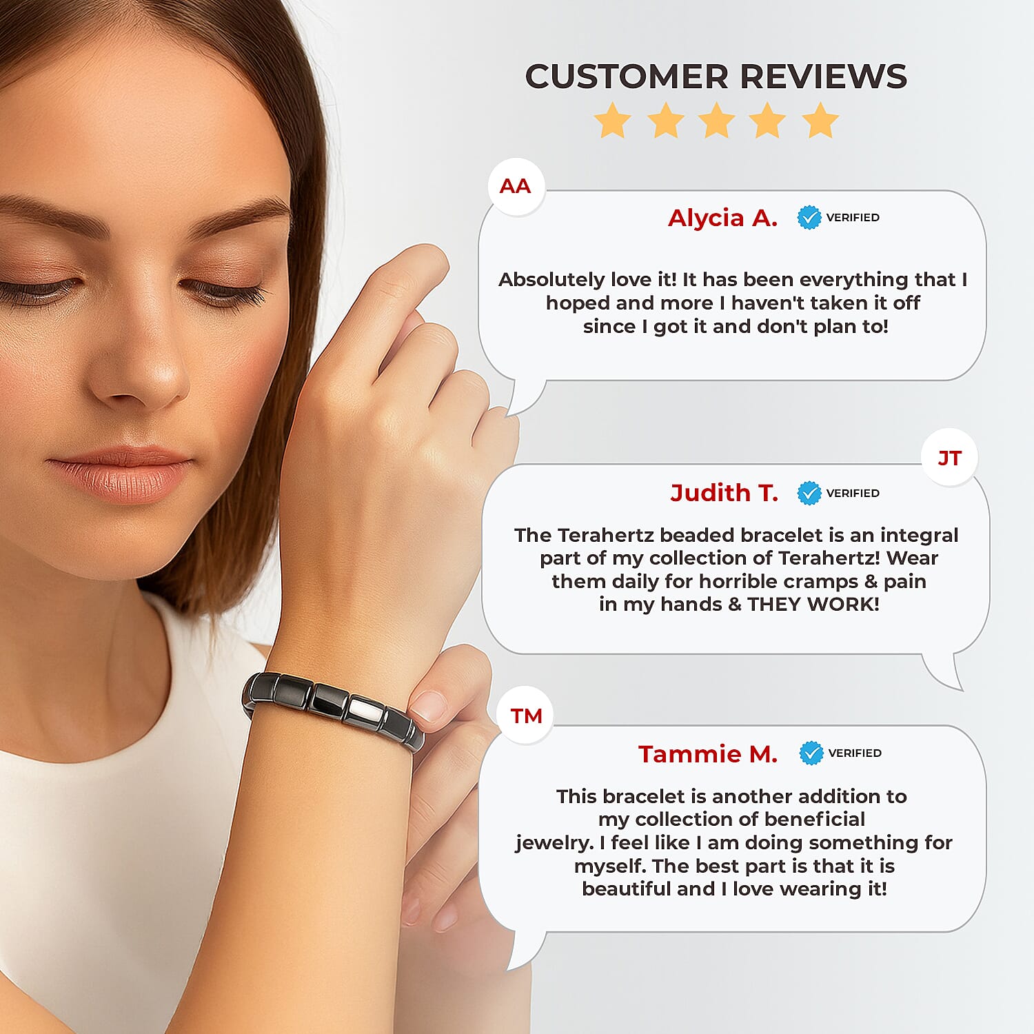 Terahertz Stone Bracelet (Size 7.5 Stretchable) 171.00 Ct. Terahertz Stone Bracelet (Size 7.5 Stretchable) 171.00 Ct.