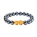 Terahertz Bracelet (Size 7.5 Stretchable) with Pixiu in Yellow Gold Plating Sterling Silver 128.00 Ct.