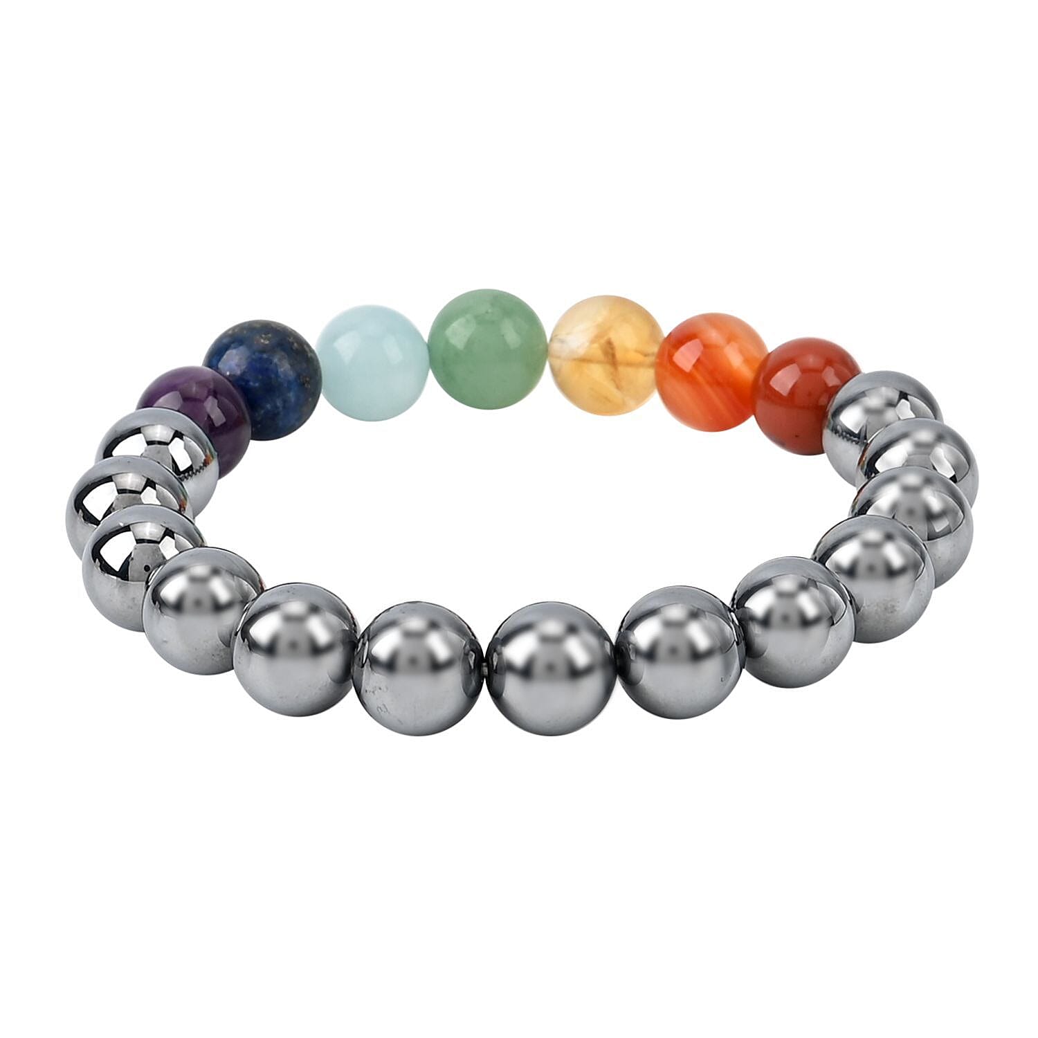 Terahertz & Multi Gemstones Beads Stone Bracelet (Size 7.5 Stretchable) 140.00 Ct. Terahertz & Multi Gemstones Beads Stone Bracelet (Size 7.5 Stretchable) 140.00 Ct.