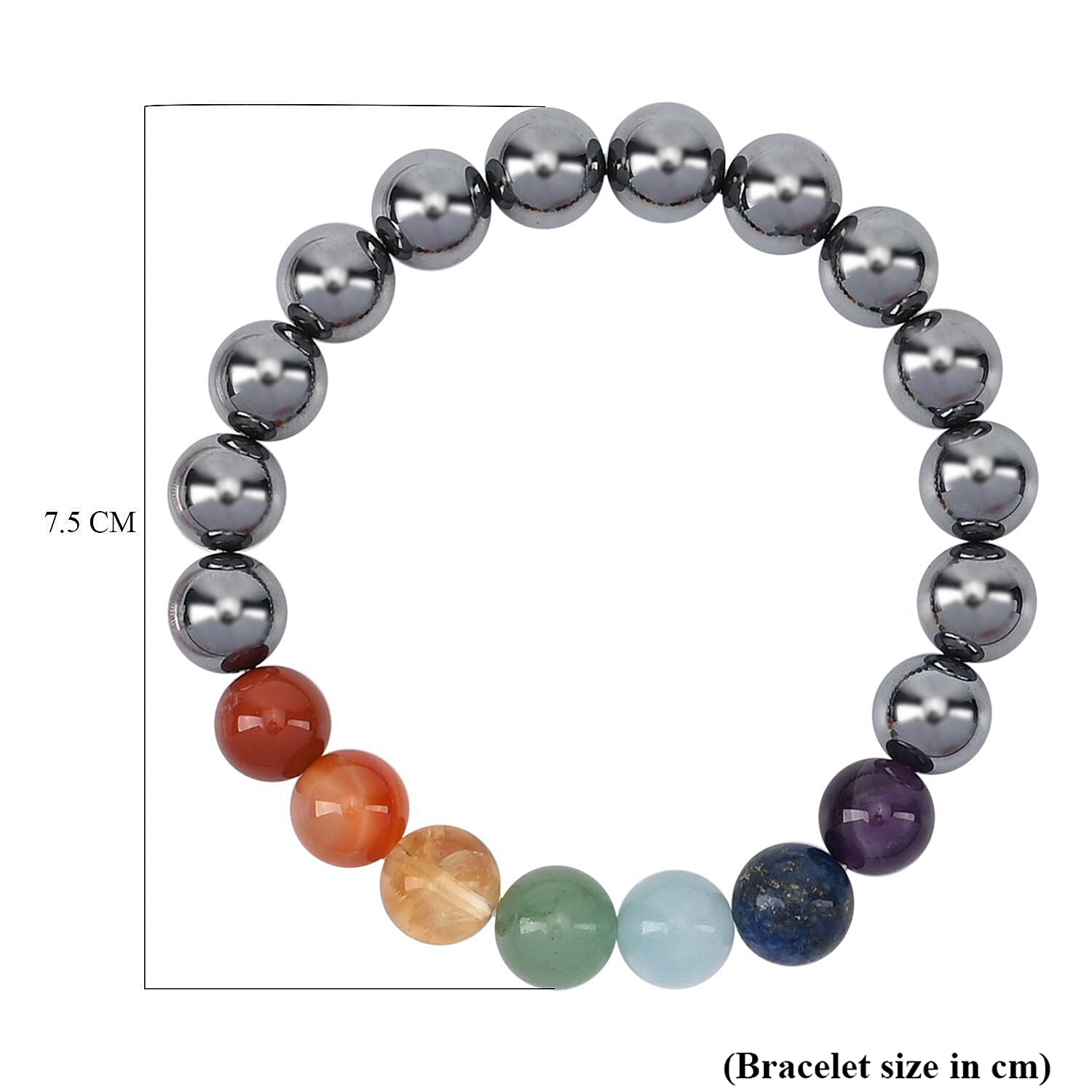 Terahertz & Multi Gemstones Beads Stone Bracelet (Size 7.5 Stretchable) 140.00 Ct. Terahertz & Multi Gemstones Beads Stone Bracelet (Size 7.5 Stretchable) 140.00 Ct.