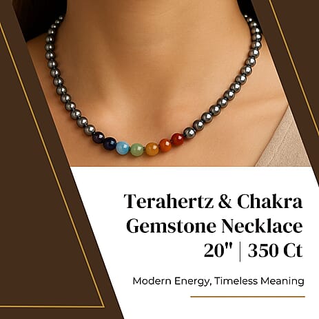 Terahertz & Multi Gemstones Beads Necklace (Size - 20) in Rhodium Overlay Sterling Silver 350.00 Ct.