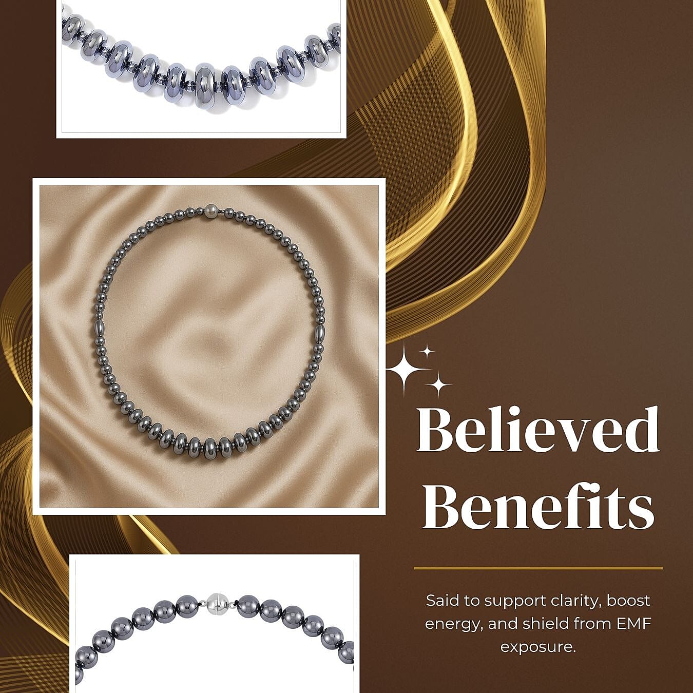 Terahertz Rondel Beads Necklace (Size - 20) in Silver Colour Tone 240.00 Ct.