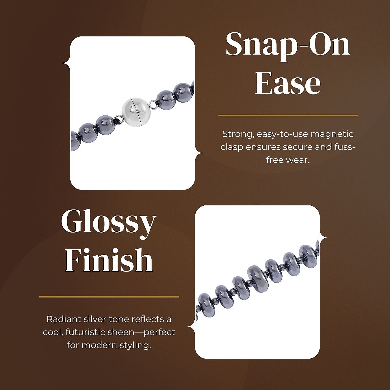 Terahertz Rondel Beads Necklace (Size - 20) in Silver Colour Tone 240.00 Ct.