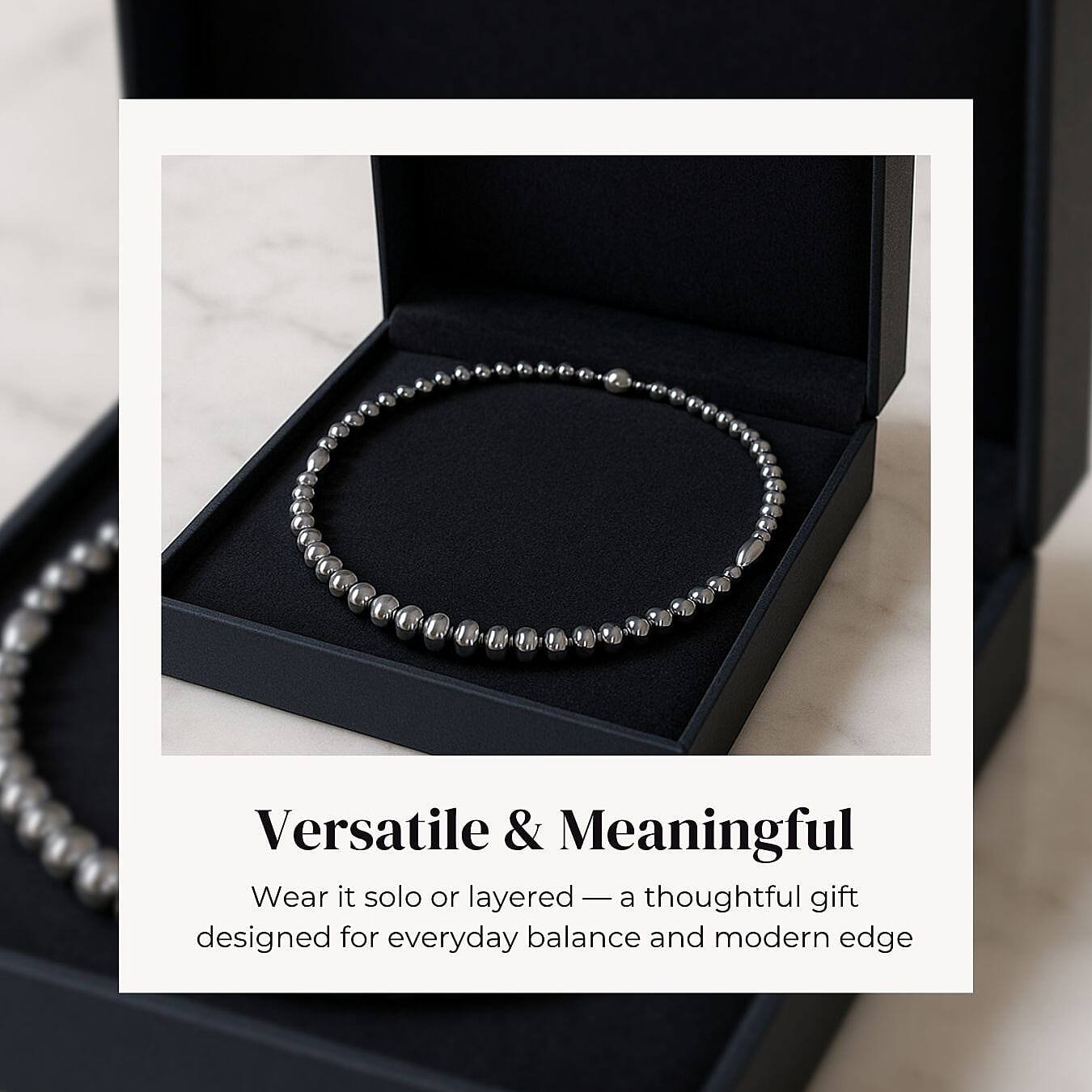 Terahertz Rondel Beads Necklace (Size - 20) in Silver Colour Tone 240.00 Ct.