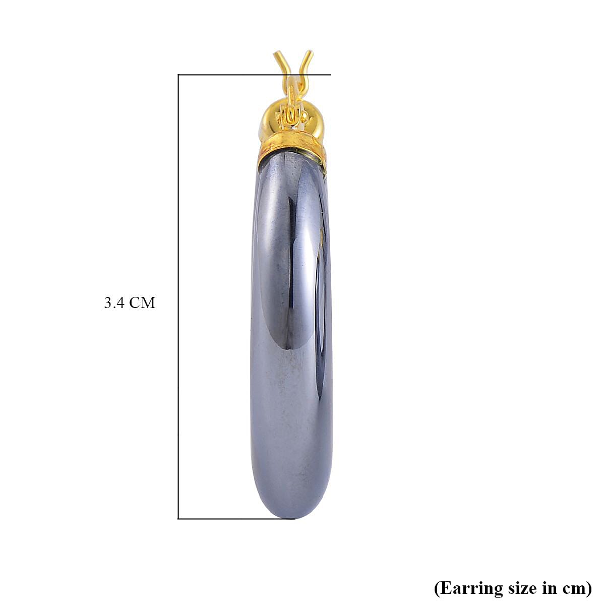Terahertz Earring with Clasp in Yellow Gold Plating Sterling Silver 63.70 Ct. Terahertz Earring with Clasp in Yellow Gold Plating Sterling Silver 63.70 Ct.
