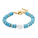 Constituted Multi Color Howlite & White Shell Pearl Bracelet (Size 7.5 - 2)  70.00 Ct.