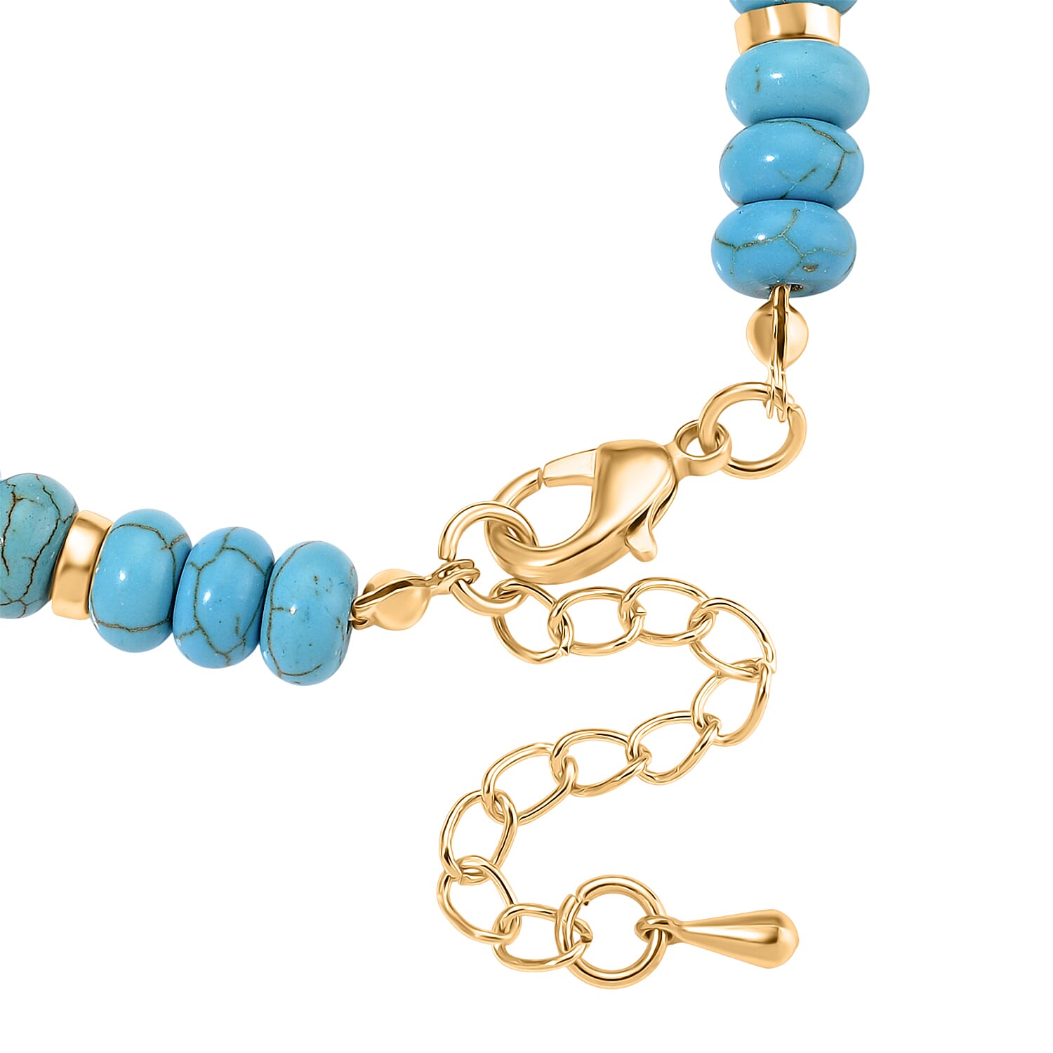 Blue Howlite & White Shell Pearl Bracelet (Size 7.5 - 2) 70.00 Ct.