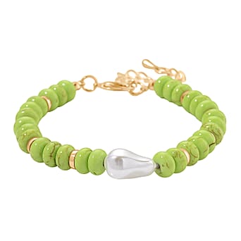 https://tjcuk.sirv.com/Products/81/9/8192801/Green-Howlite-White-Shell-Pearl-Bracelet-Size-7-5-2-in-Yellow-Gold-Pla_8192801.jpg?w=342&h=342