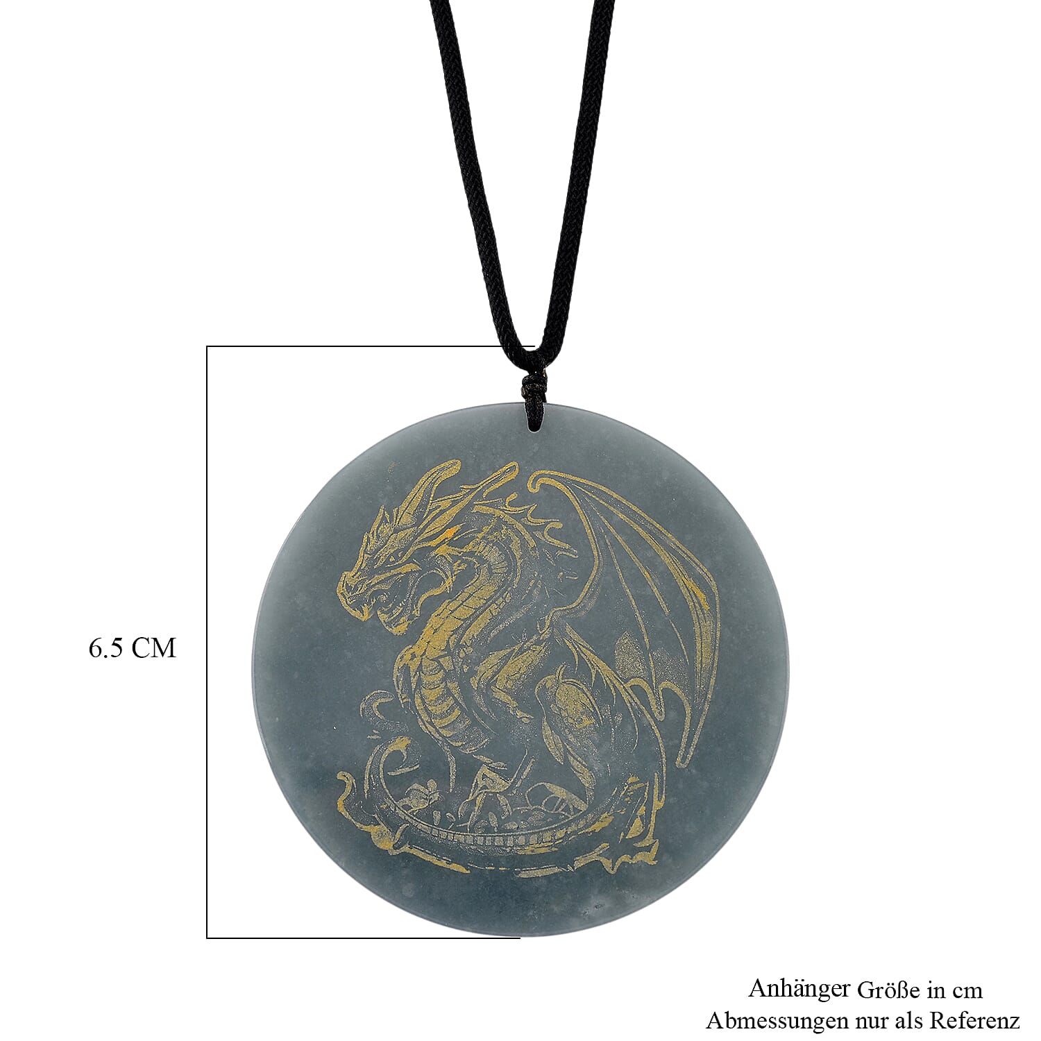 Natural Type A Jadeite Dragon Embossed Necklace (Size 28) with Adjustable Thread 180.00 Ct.