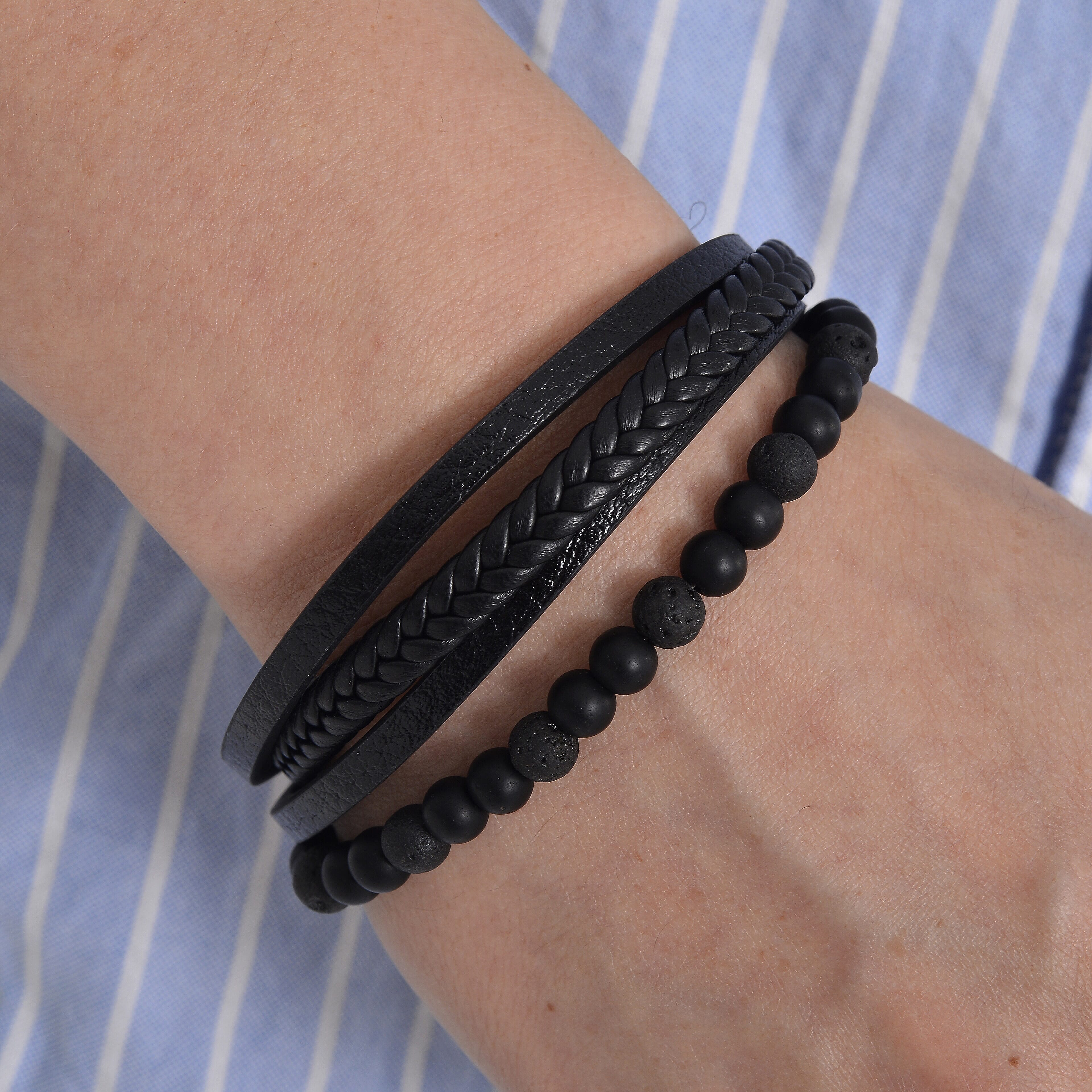 Lava Bracelet (Size 8) in Genuine Leather 10.00 Ct.