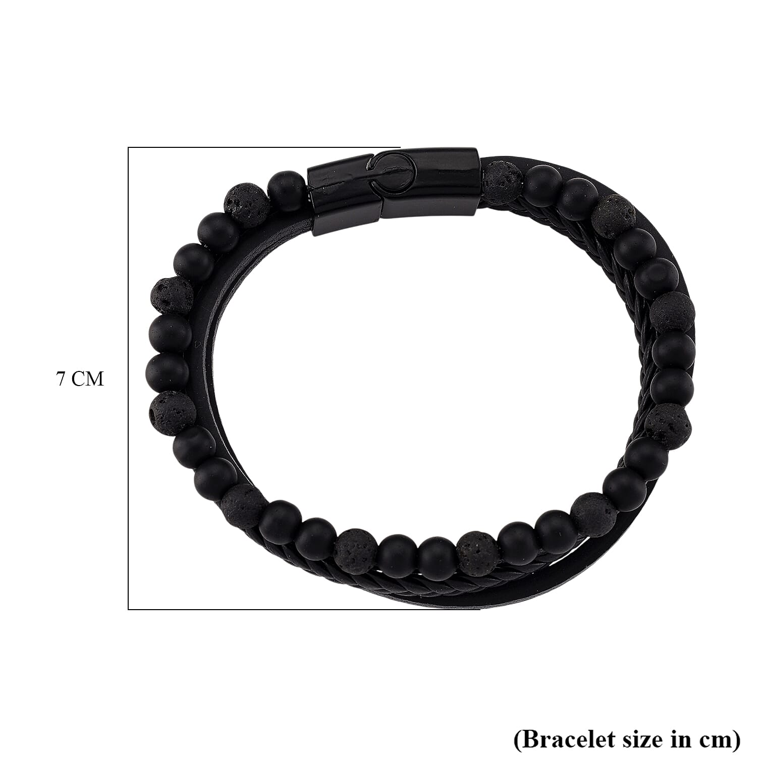 Lava Bracelet (Size 8) in Genuine Leather 10.00 Ct.