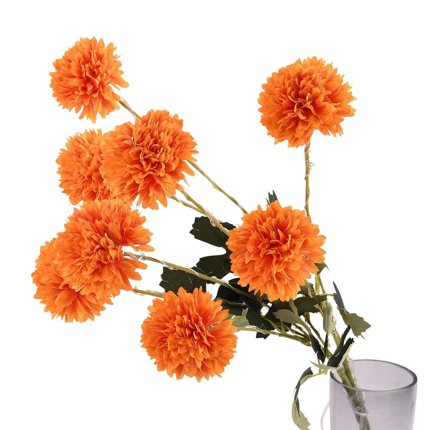 Set of 2 - Faux Flower Branches with LED Lights (60cm) - Orange