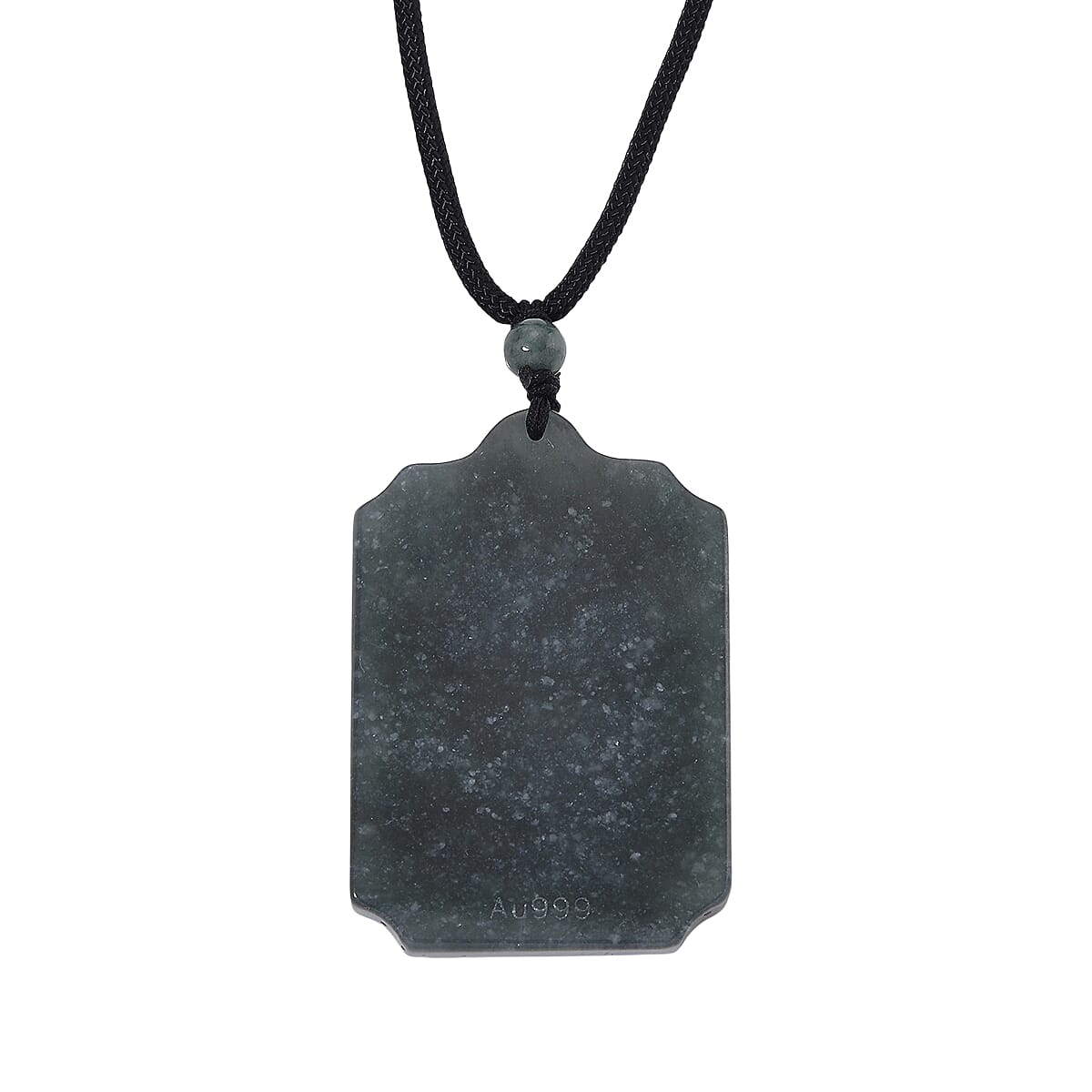 24K Dragon Yellow Gold Natural Type A Jadeite Necklace (Size 28 Adjustable) 137.00 Ct.