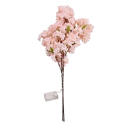 Set of 2 Faux Cherry Blossom Branches with Warm White LED Lights - Red