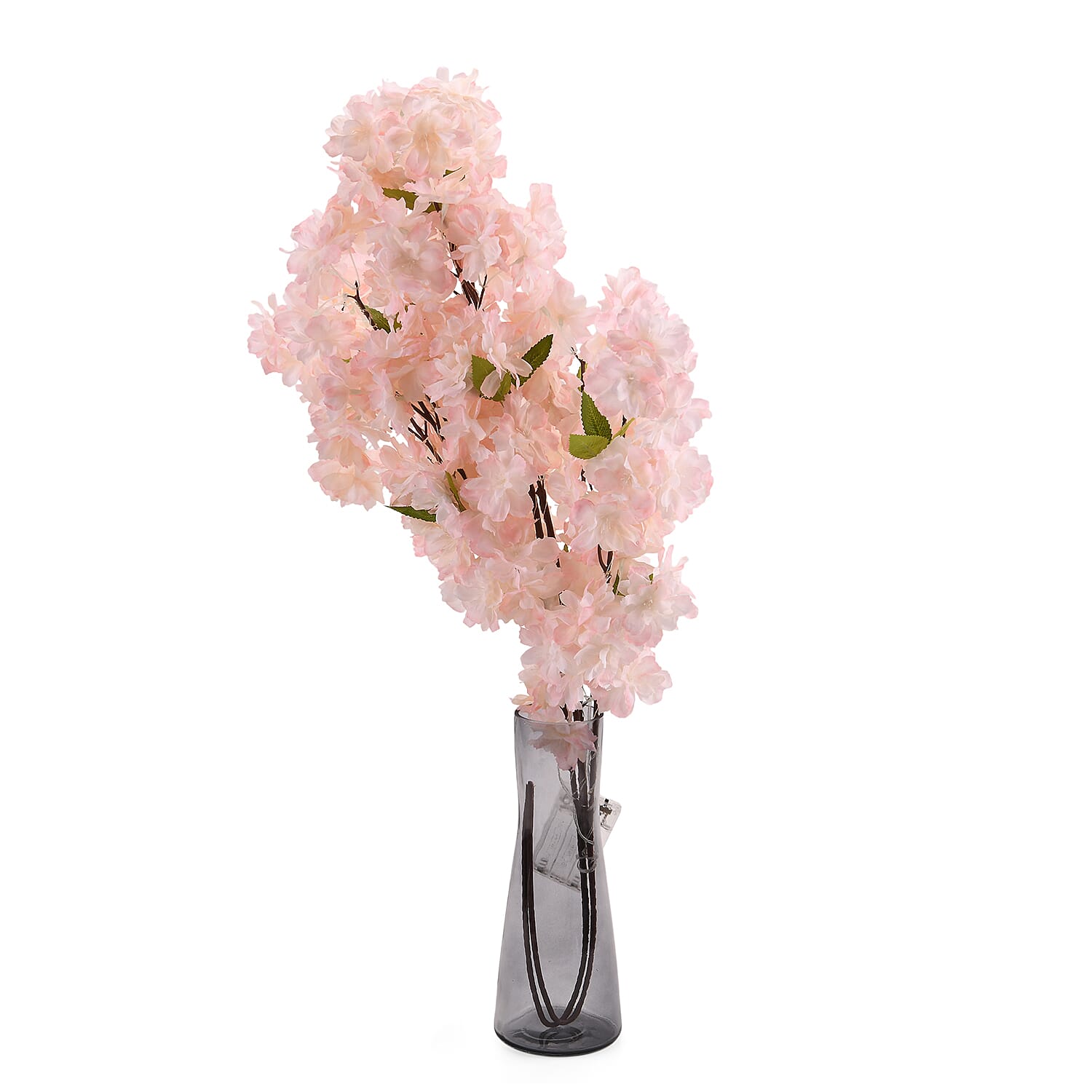 Set of 2 Faux Cherry Blossom Branches with Warm White LED Lights - Champagne