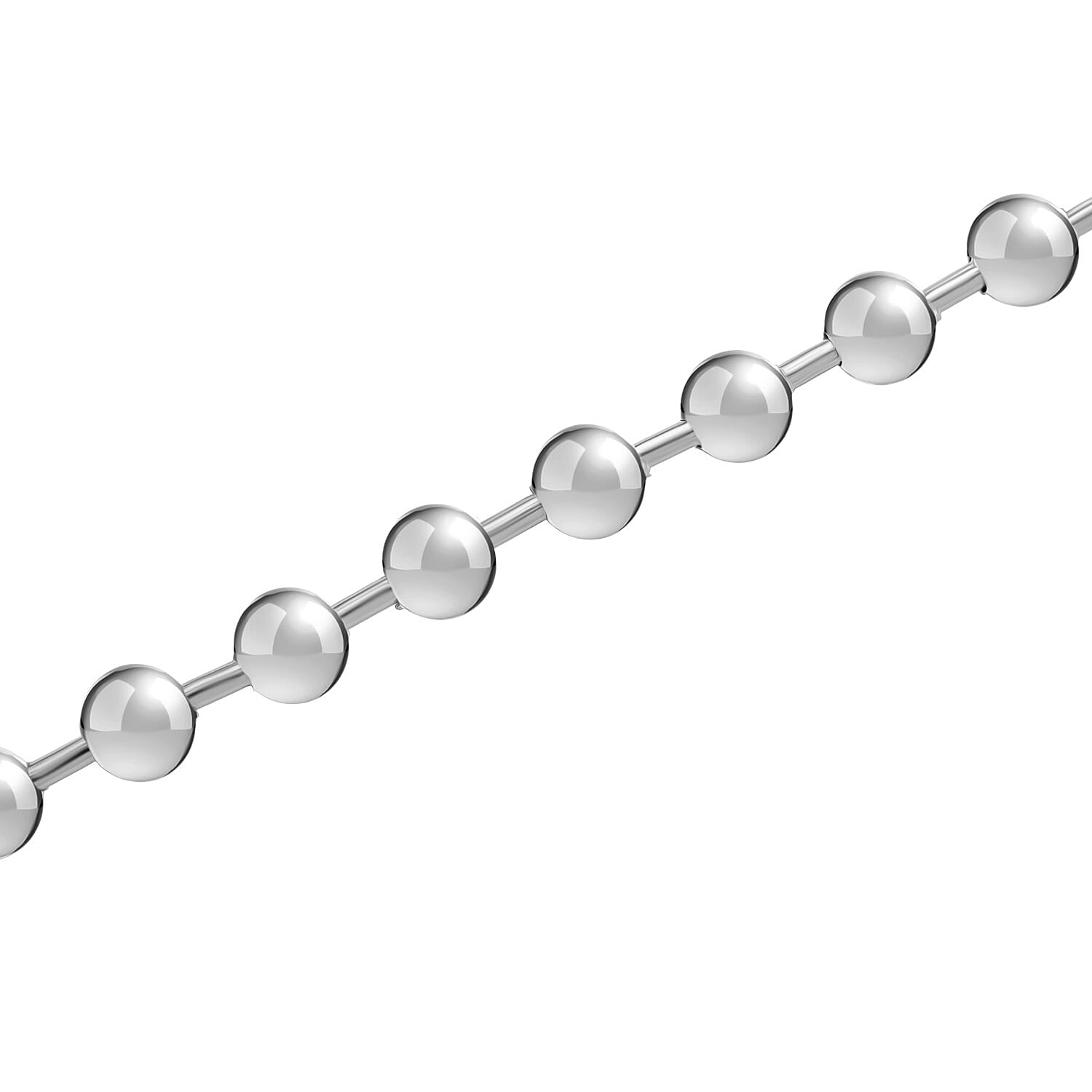 Ball Link Necklace (Size - 17 - 3 Ext) in Silver Tone