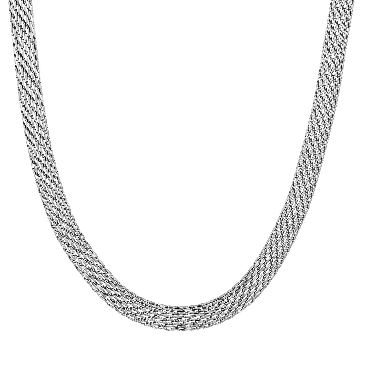 Designer Inspired Necklace (Size - 16 - 2 Ext) in Silver Tone
