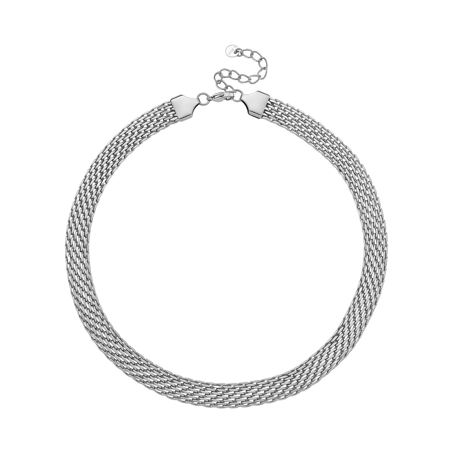 Designer Inspired Necklace (Size - 16 - 2 Ext) in Silver Tone