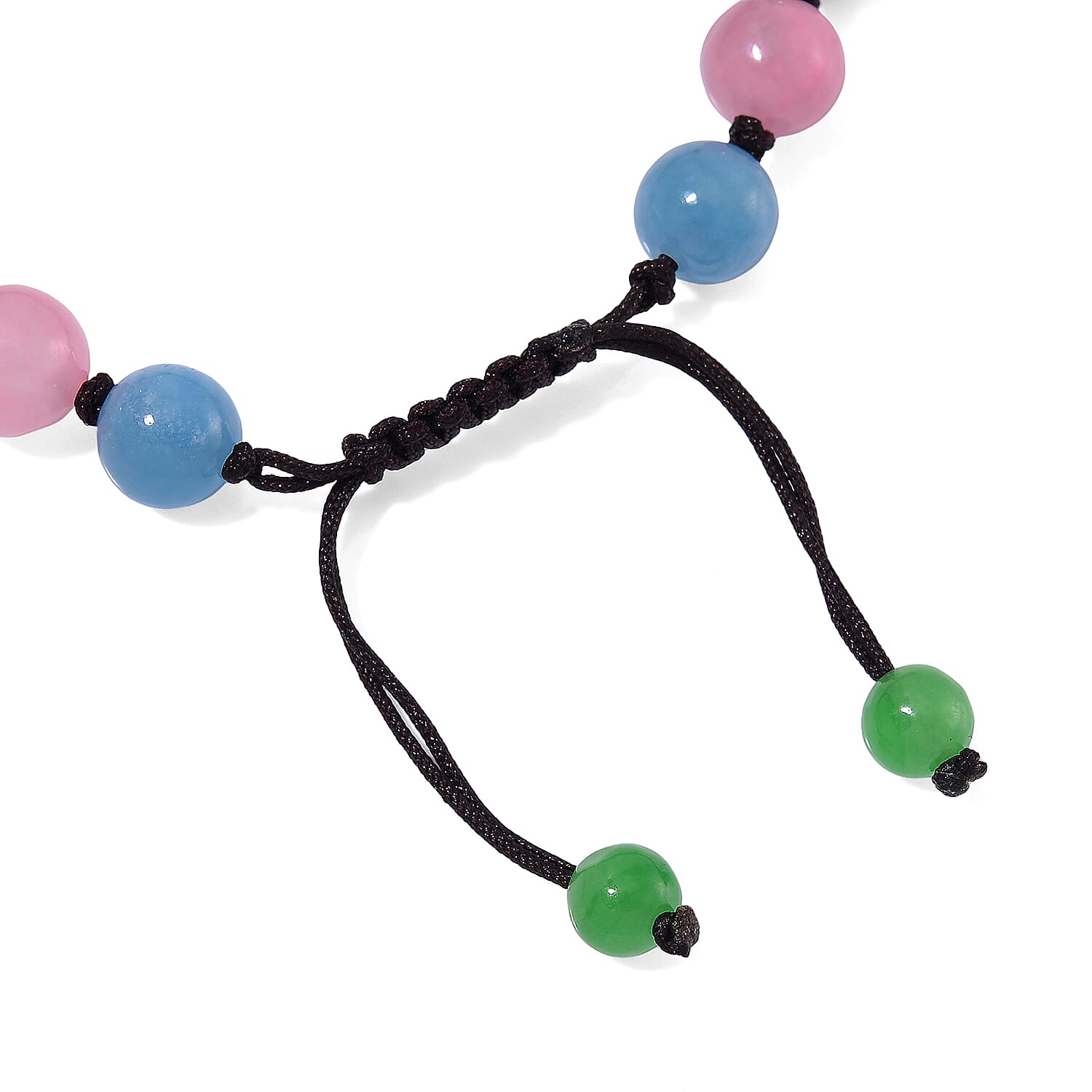 Tucson Find- Green and Multi Colour Jade Stone Bracelet (Size 6.5 - 9 Adjustable) 105.00 Ct.