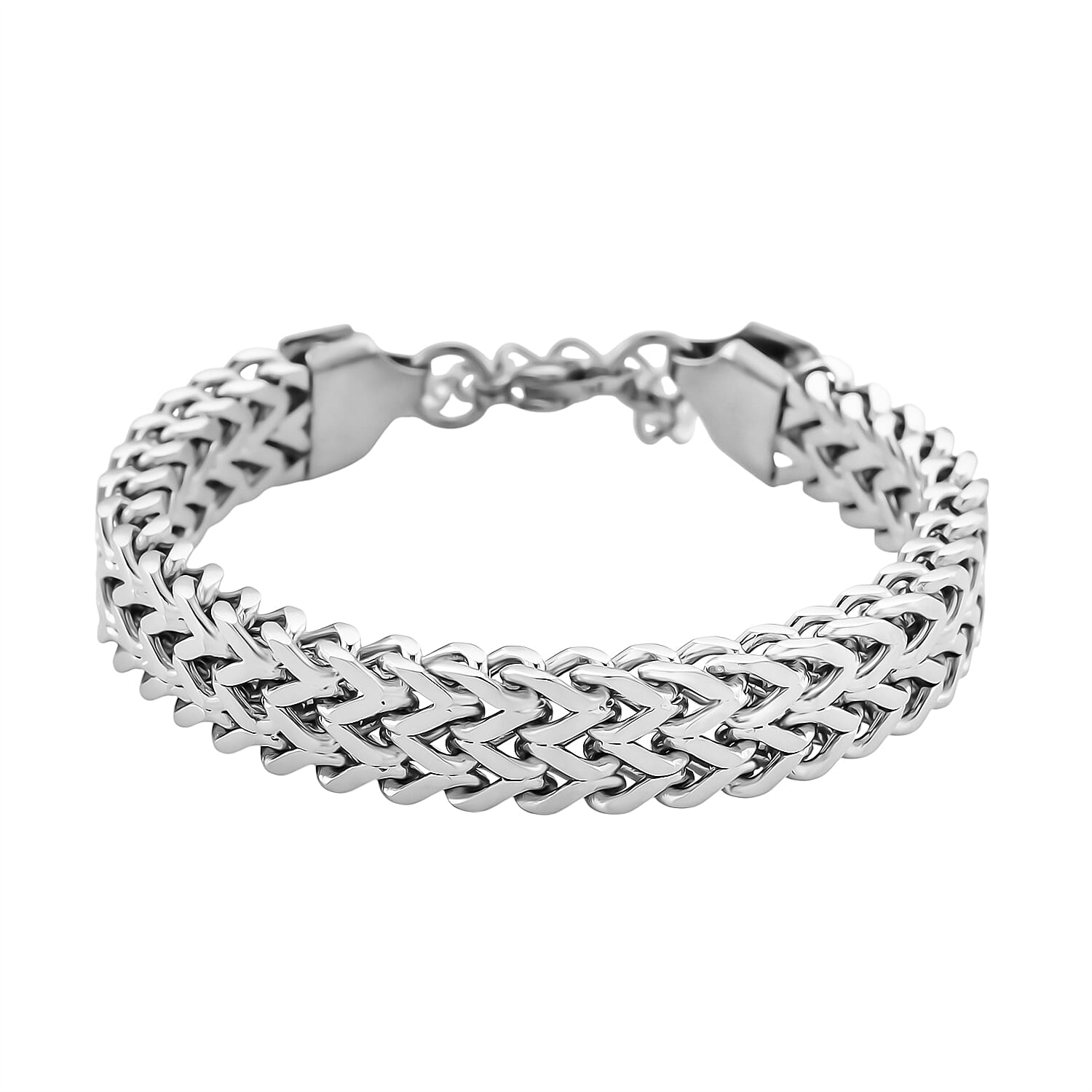 Designer Inspired - Silver Plated Bracelet (Size - 7 - 1 Ext)