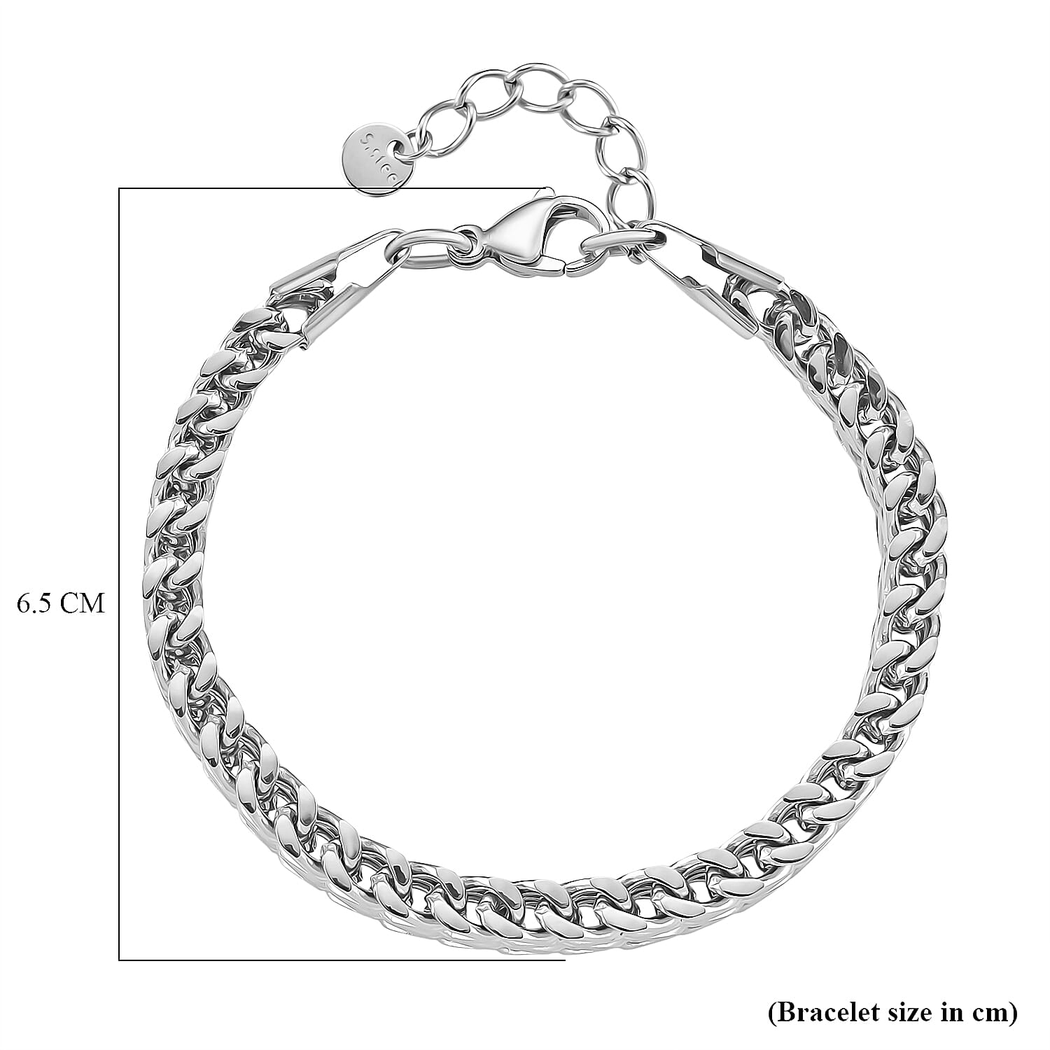 Designer Inspired - Silver Plated Bracelet (Size - 7 - 1 Ext)