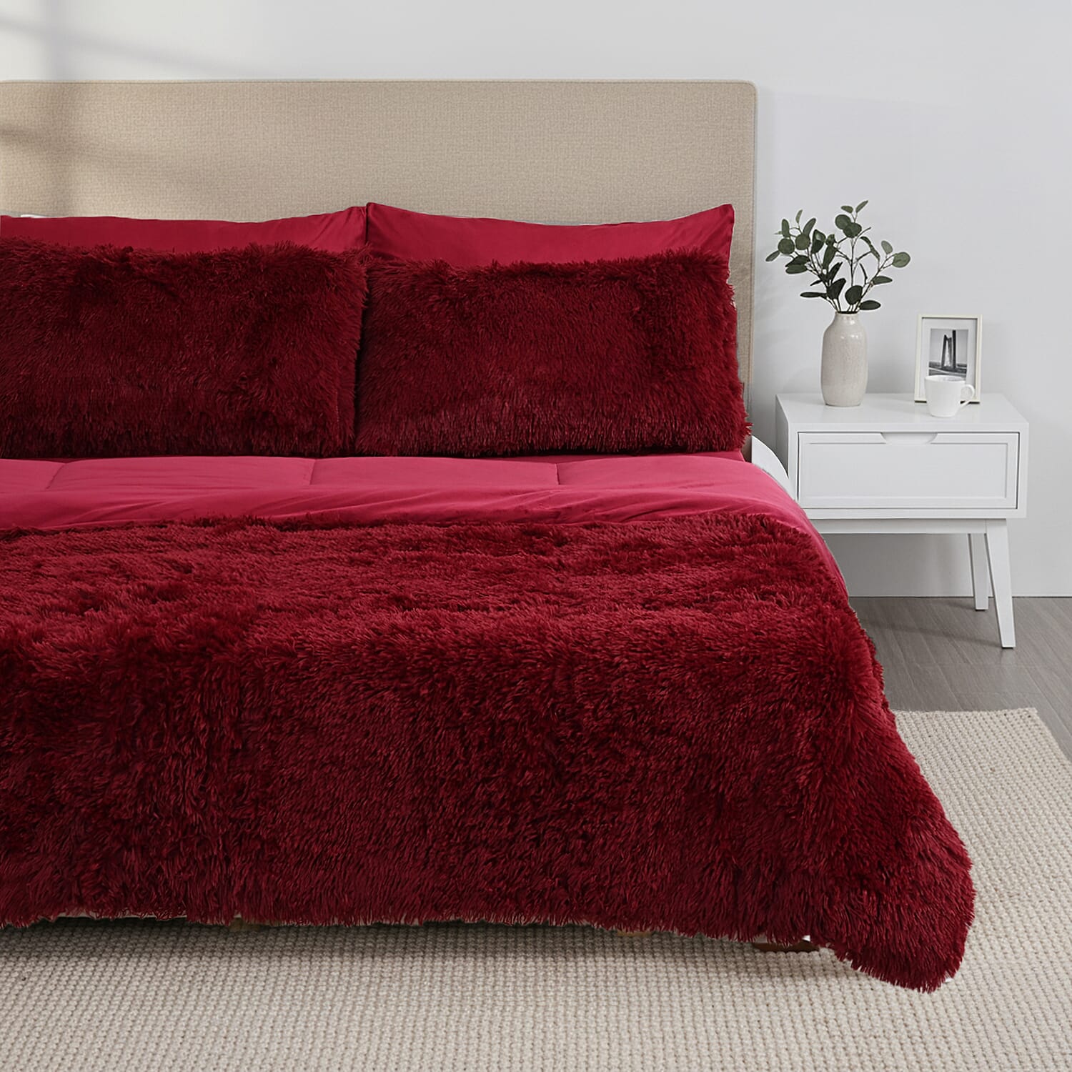 LIVMORE 6-Piece Faux Fur Comforter Set 