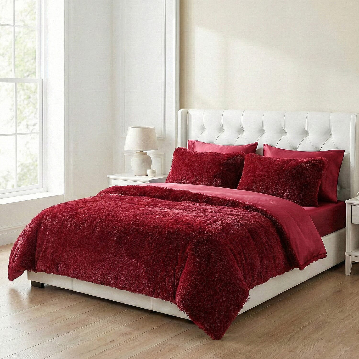 LIVMORE 6-Piece Faux Fur Comforter Set 