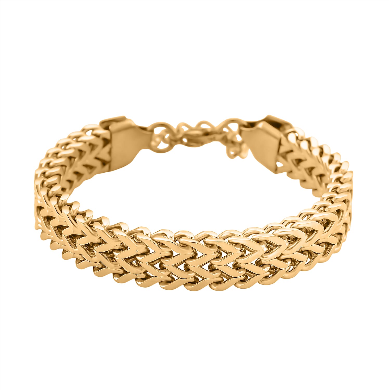 Designer Inspired Yellow Gold Plated Bracelet (Size - 7 - 1)