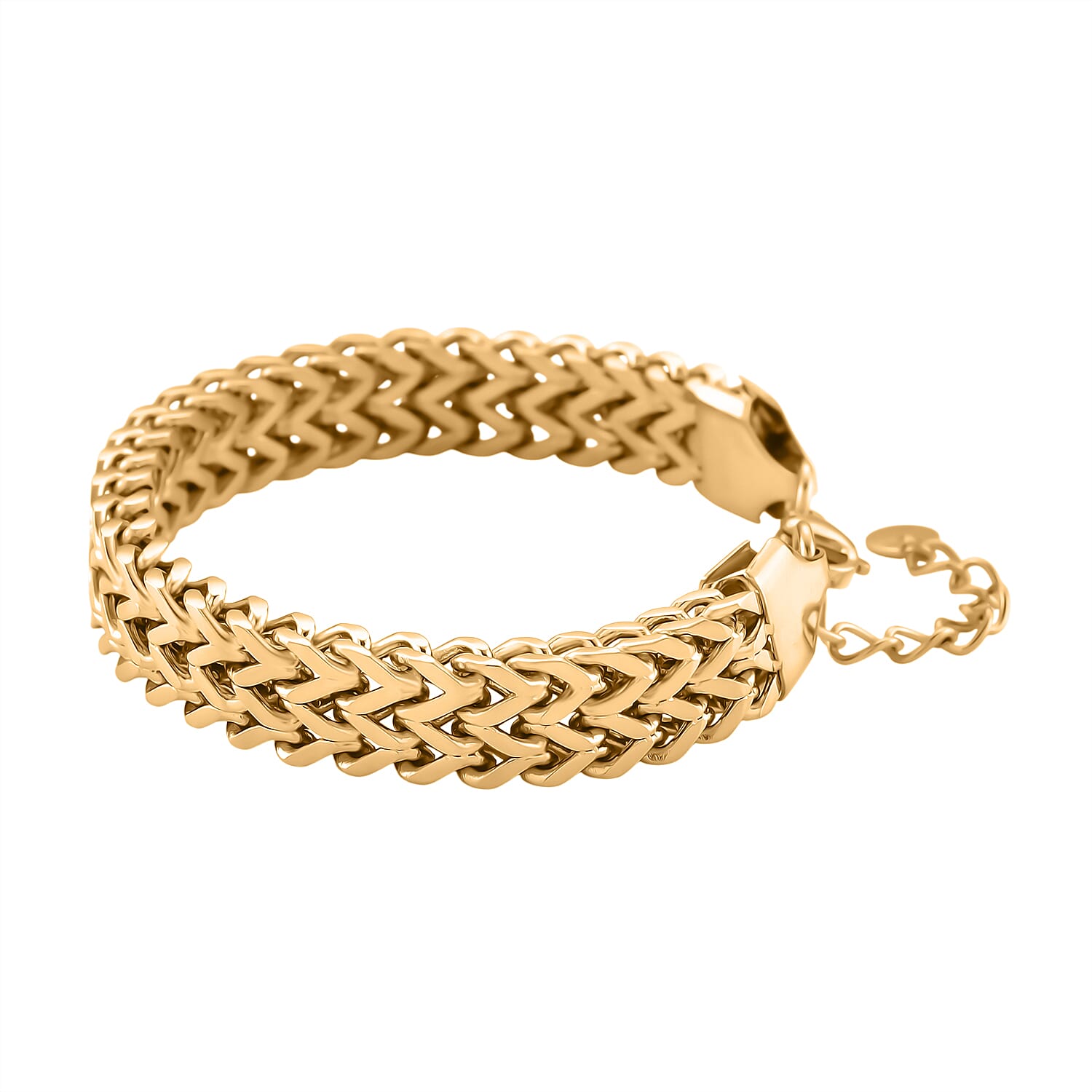 Designer Inspired Yellow Gold Plated Bracelet (Size - 7 - 1)