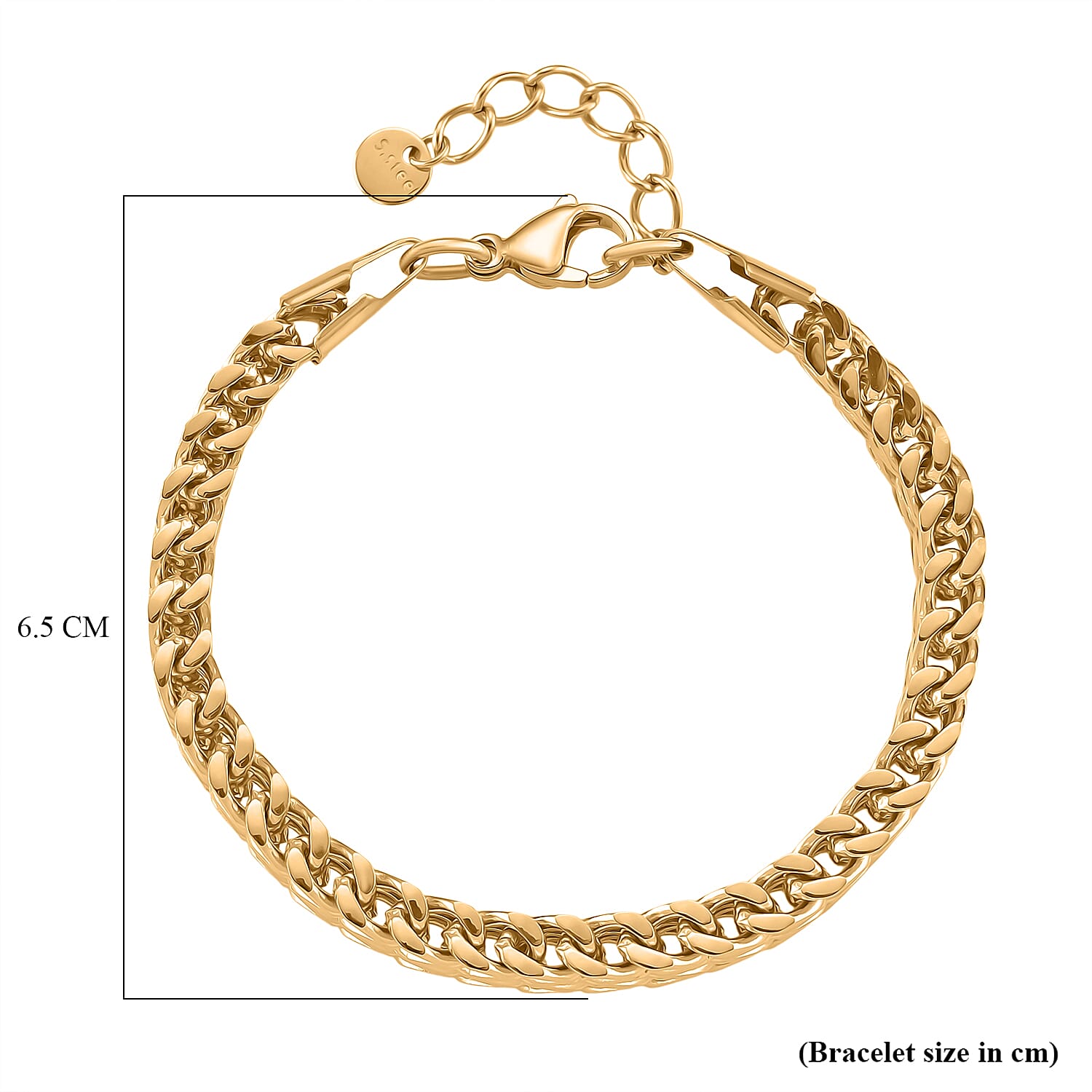 Designer Inspired Yellow Gold Plated Bracelet (Size - 7 - 1)