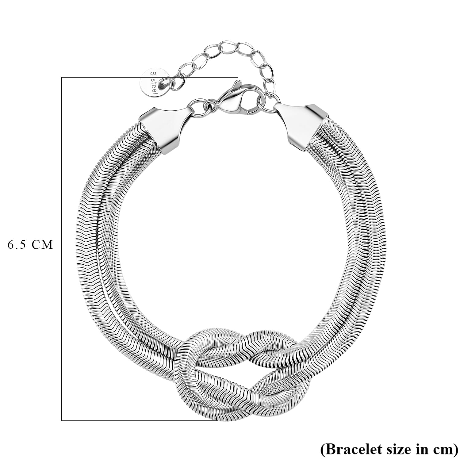 Bracelet (Size - 7 - 1.5) with Lobster Clasp in Silver Colour Tone Bracelet (Size - 7 - 1.5) with Lobster Clasp in Silver Colour Tone