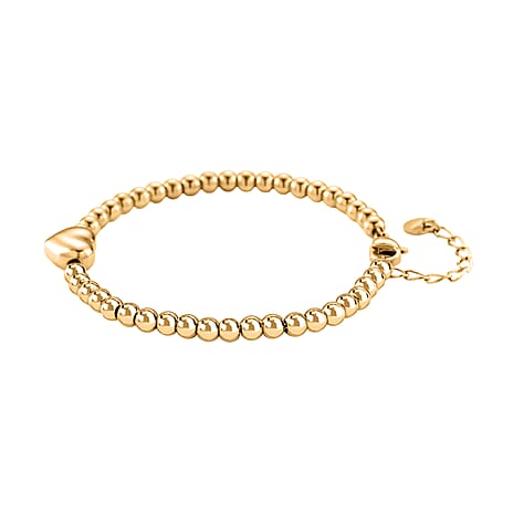 Designer Closeout Heart Bracelet (Size - 7.5 with Ext) in Yellow Gold Tone