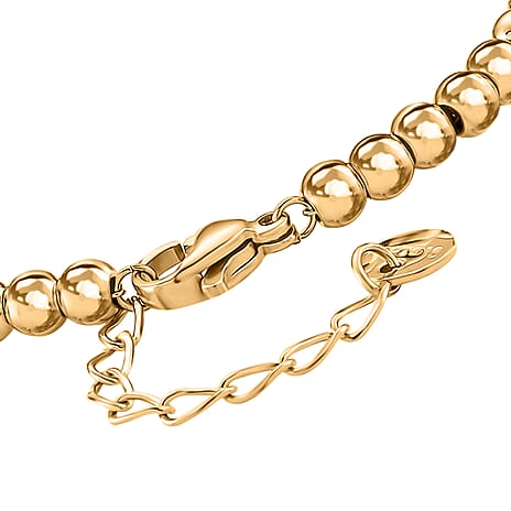 Designer Closeout Heart Bracelet (Size - 7.5 with Ext) in Yellow Gold Tone